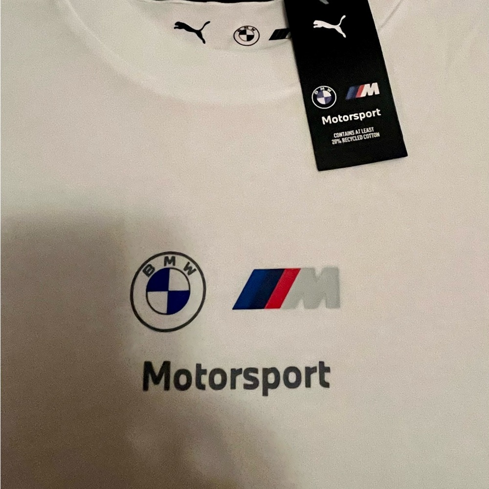 Puma BMW Motorsport White T-Shirt with Blue and Red Logo